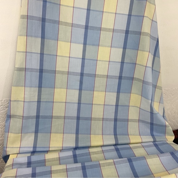 Vintage soft pastel plaid shirting fabric 2.5 yards sewing crafting - Picture 2 of 5